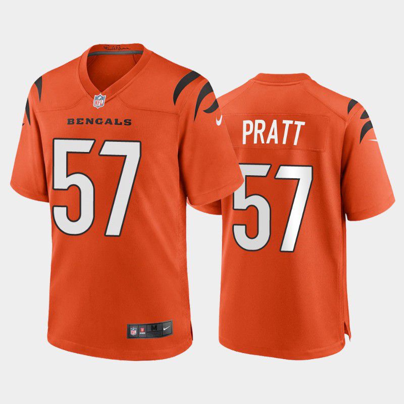Men Cincinnati Bengals #57 Germaine Pratt Nike Orange Game NFL Jersey